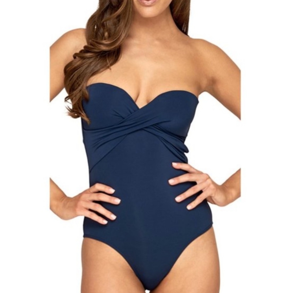 Jets Australia by Jessika Allen Navy Bandeau Swimsuit Size 10